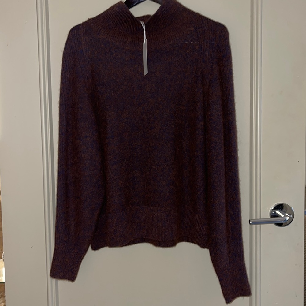 Brand new COS wool alpaca relaxed fit brown/blue sweater